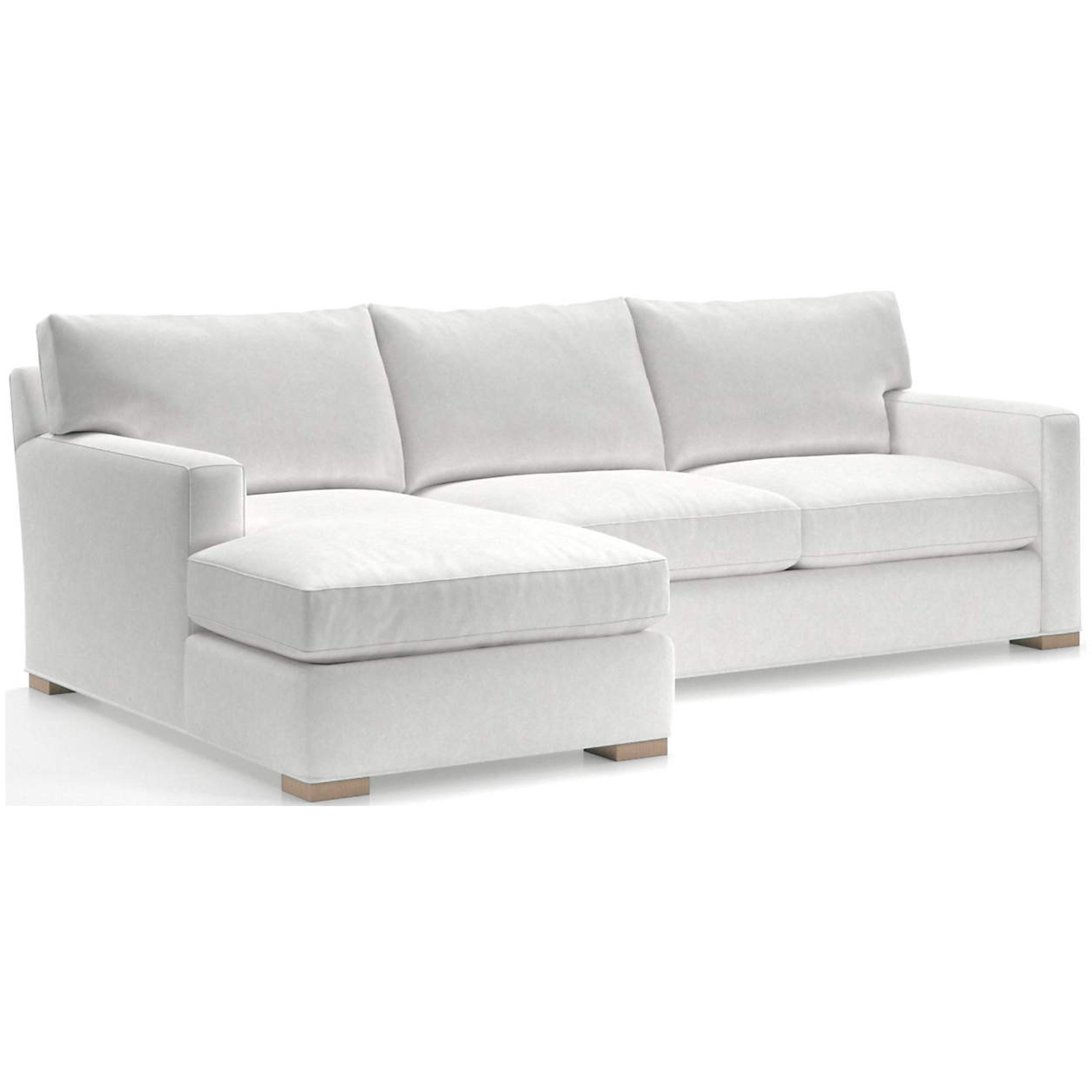 Crate & Barrel White Fabric 2 Piece Sectional - image-5