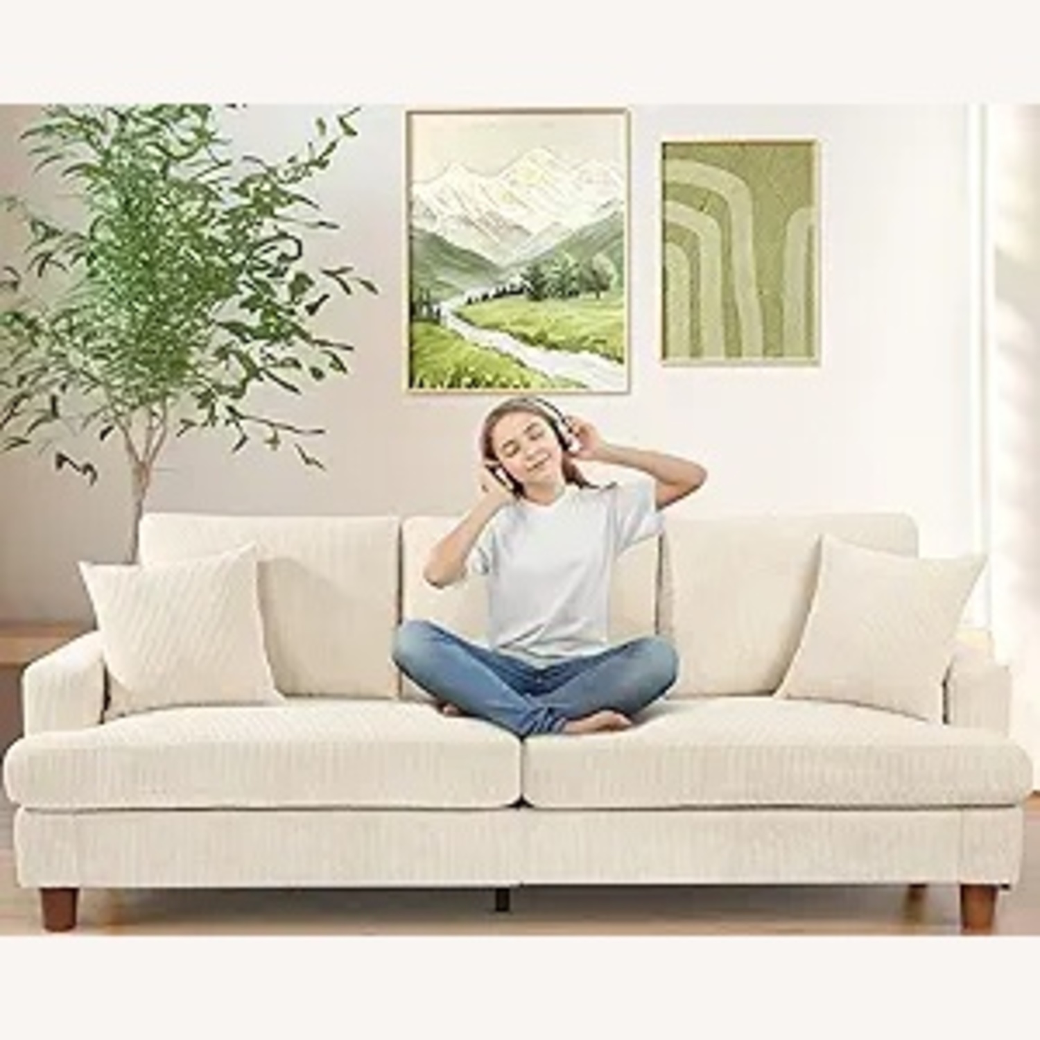 Amazon White 3+ Seater Sofa - image-4