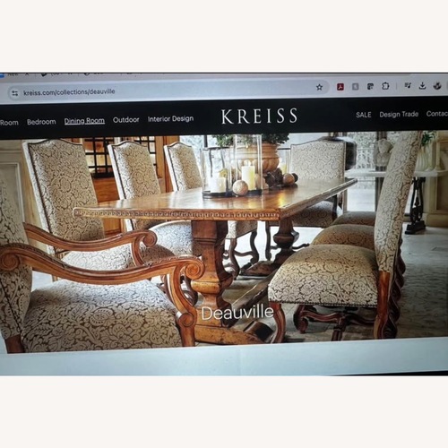 Used Kreiss Dark Brown Wood Dining Set for sale on AptDeco