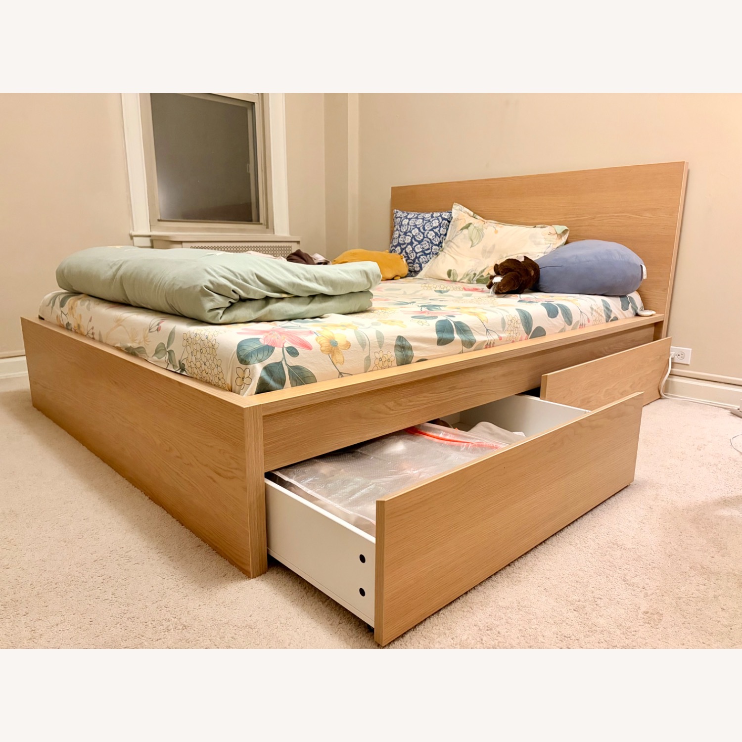 IKEA Wood Queen Bed - image-2