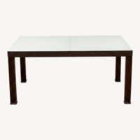 Dark Brown Wood and Glass Dining Set