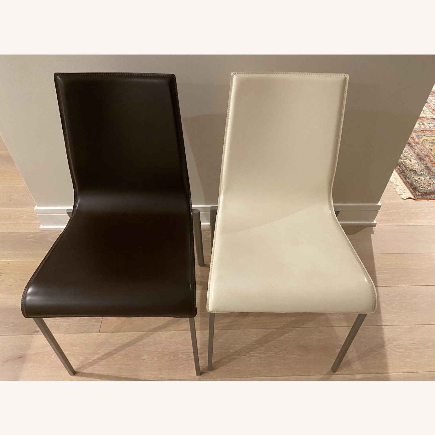 Dark Brown Wood and Glass Dining Set - image-6