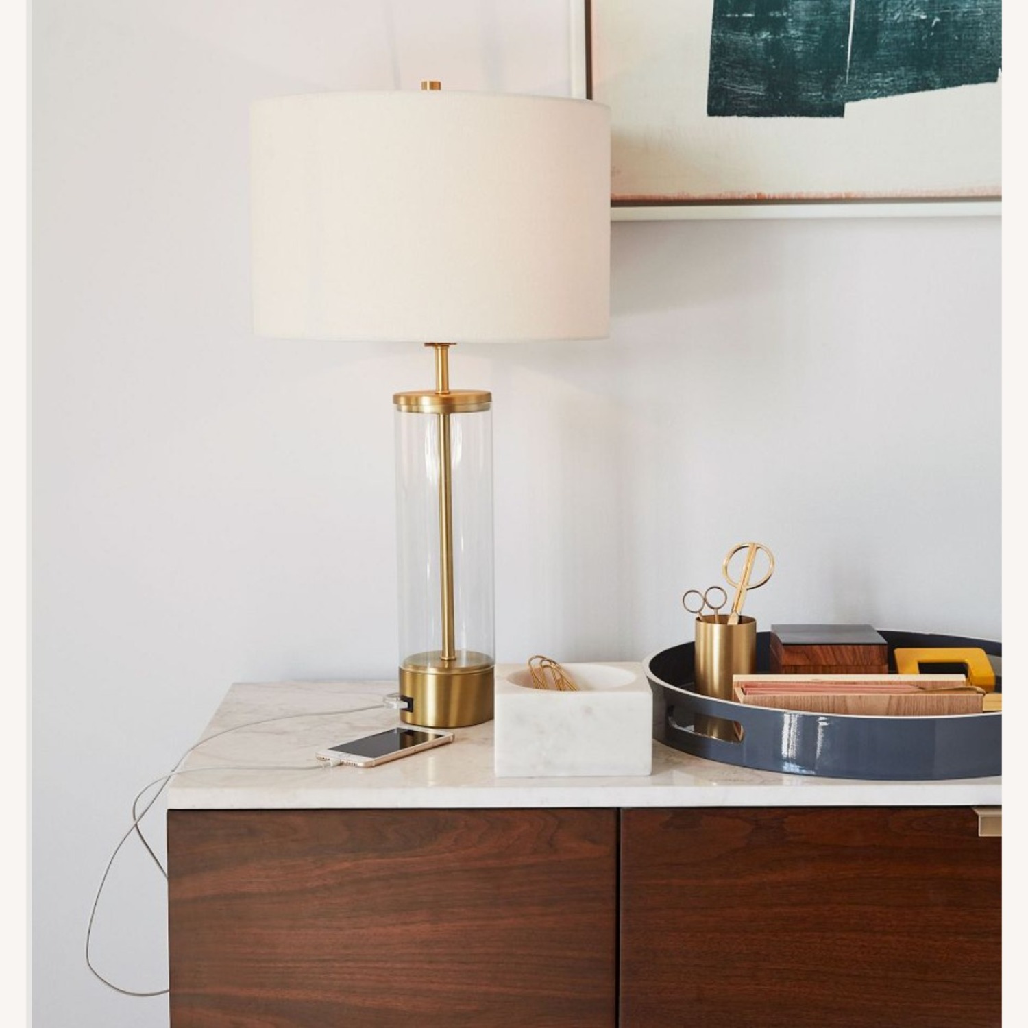 West Elm Table Lamps  with USB Set of 2 - image-5