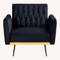 Amazon Black Velvet Accent Chair