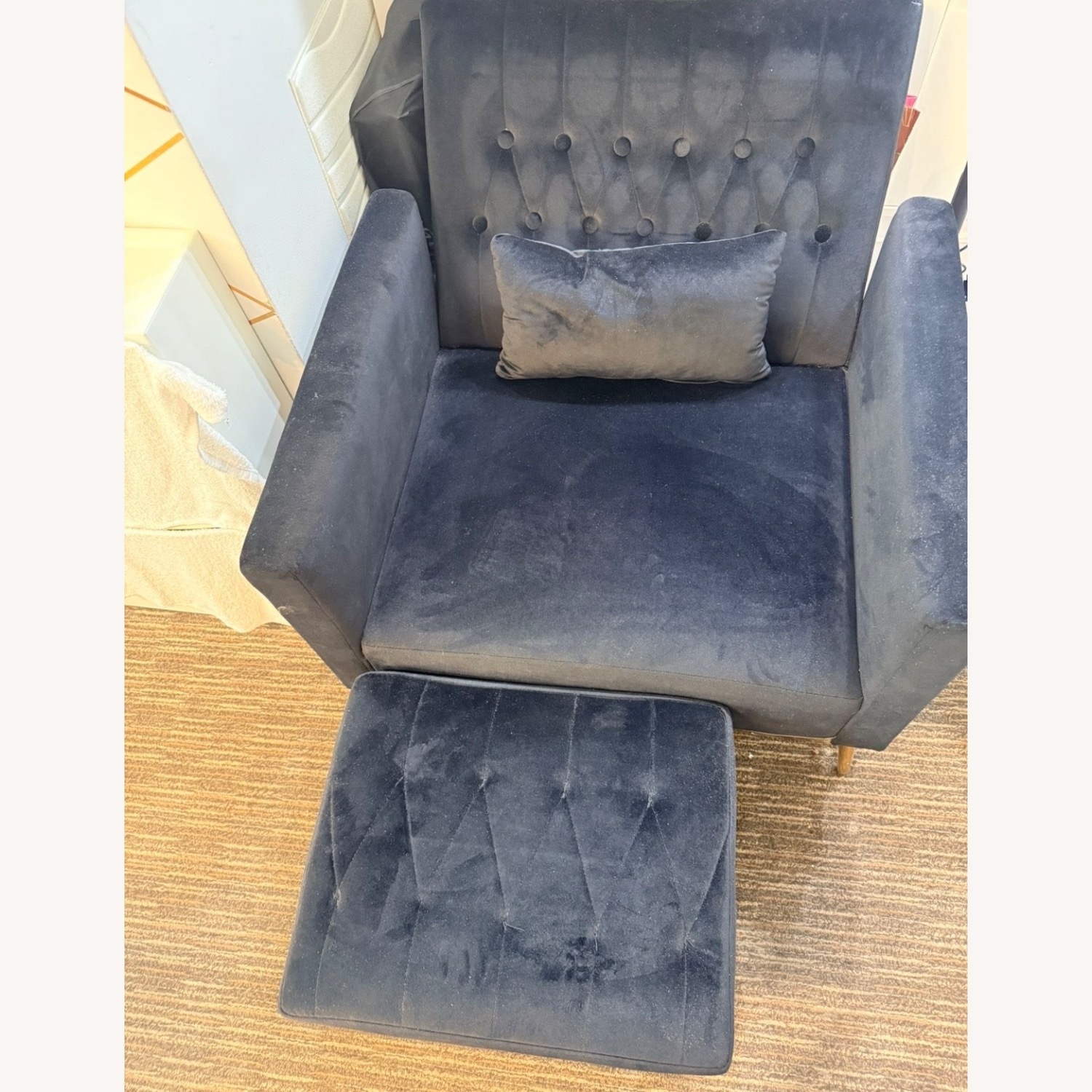 Amazon Black Velvet Accent Chair - image-3