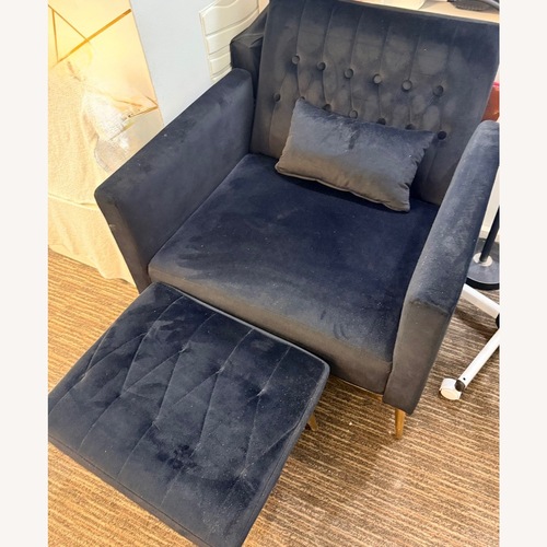 Used Amazon Black Velvet Accent Chair for sale on AptDeco