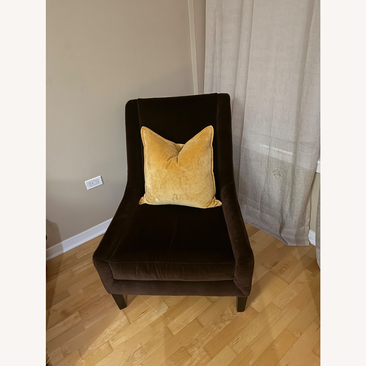 Room & Board Dark Brown Velvet Accent Chair - image-3