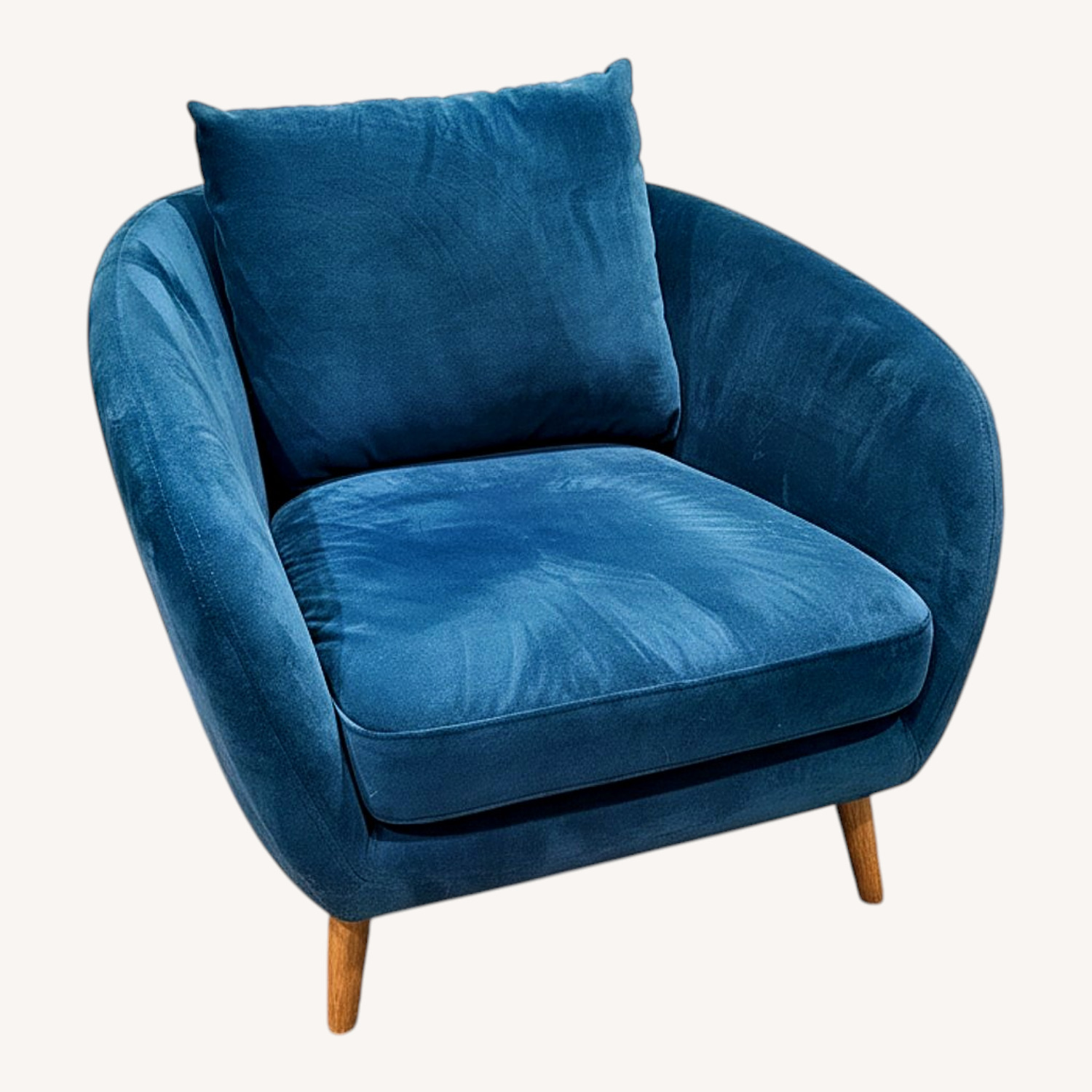 Modern Velvet Accent Chair + Ottoman - image-5