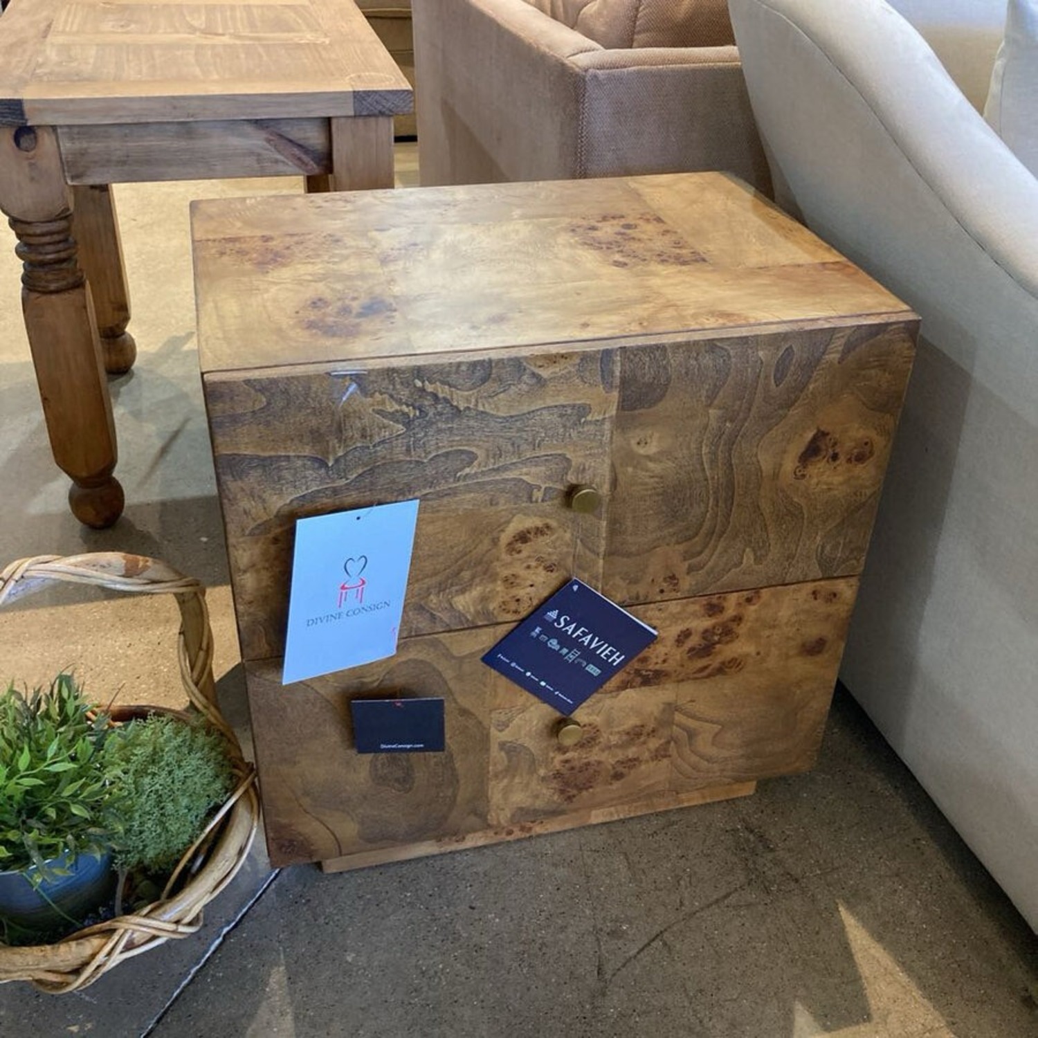 Safavieh Tahan Chic Burlwood 2-Drawer Nightstand - image-3