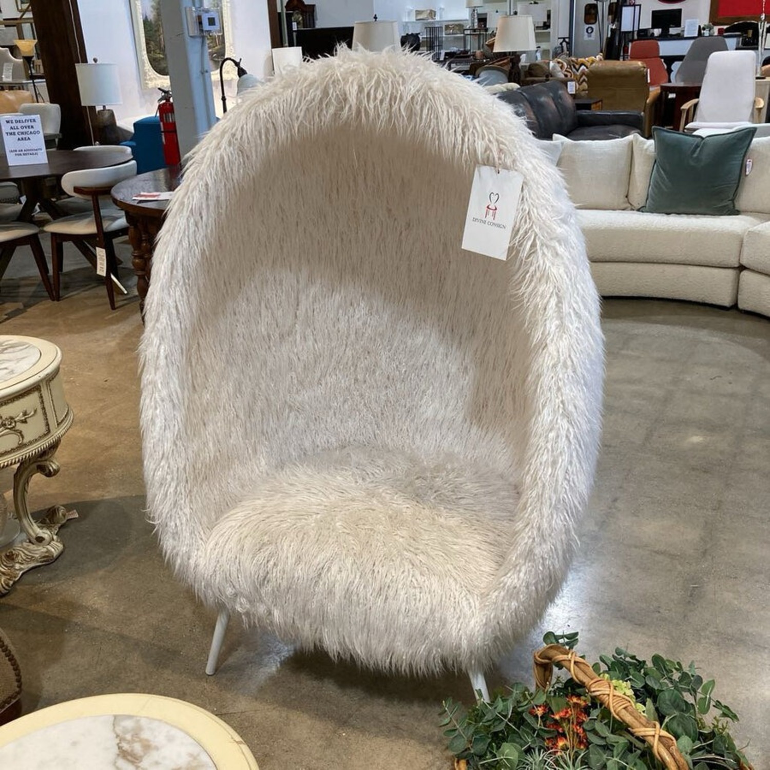 Pottery Barn Teen Faux Fur Cave Chair - image-2