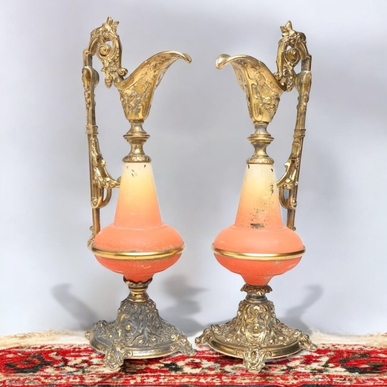 Pair Antique Gilt Candle Sticks - image-2