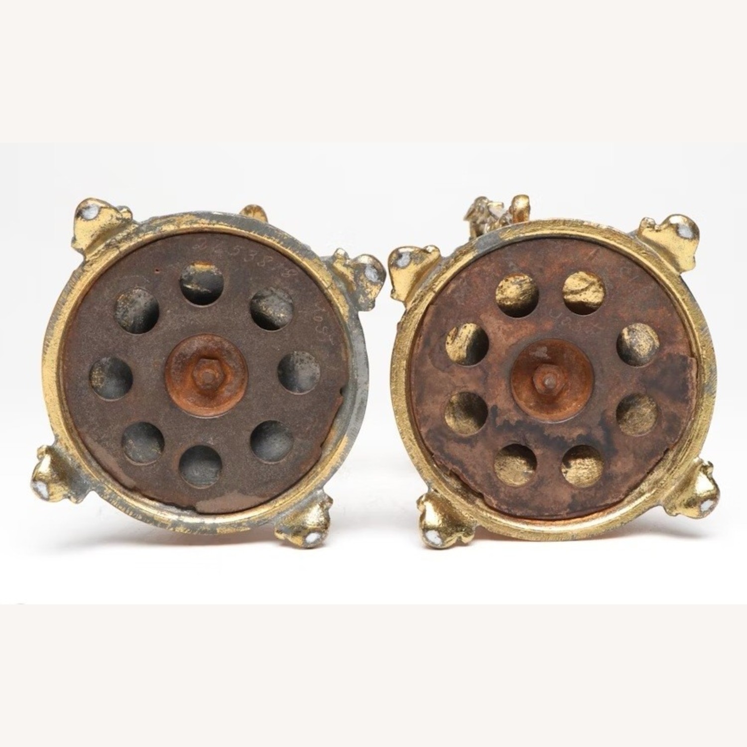 Pair Antique Gilt Candle Sticks - image-8