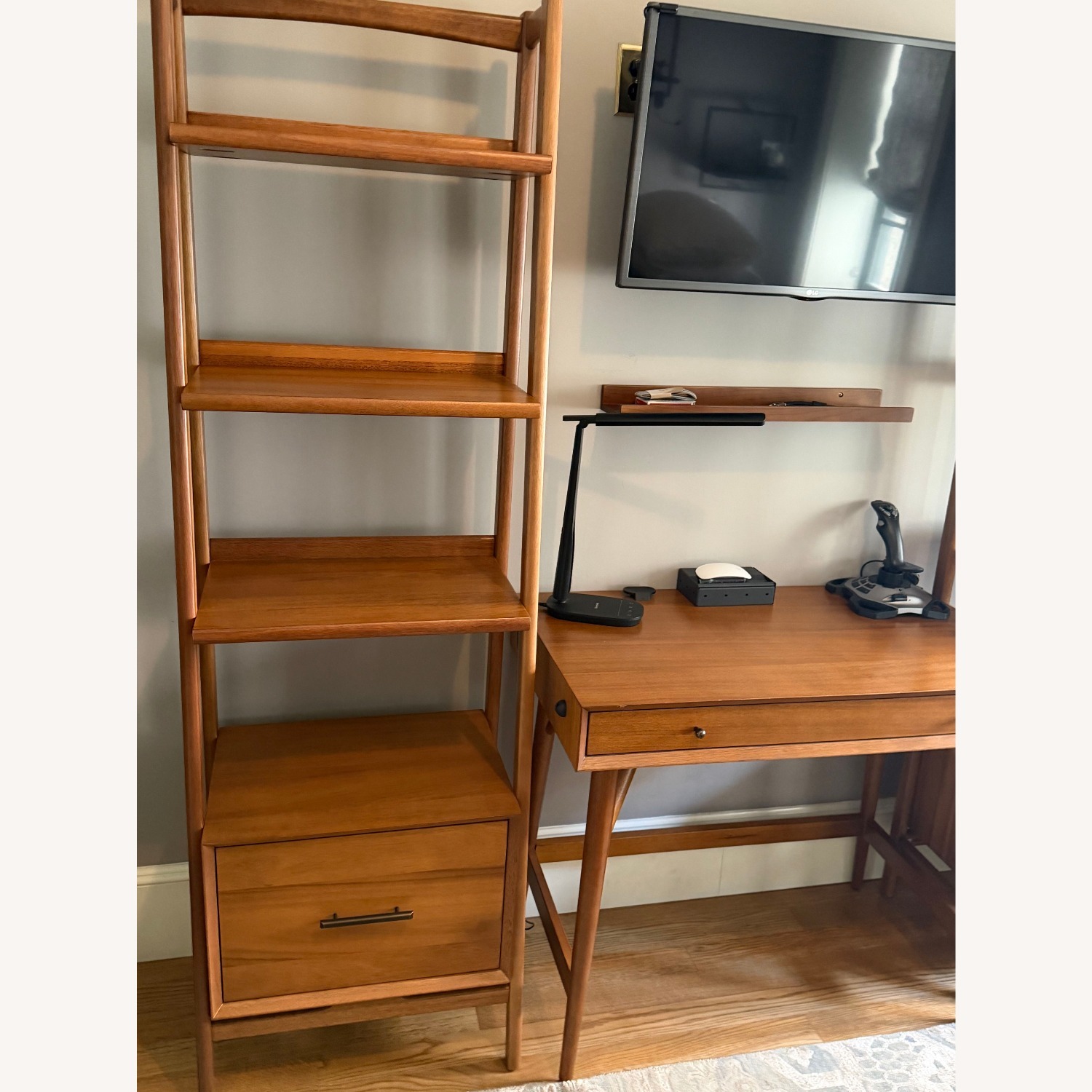 West Elm Dark Brown Wood Desk - image-2