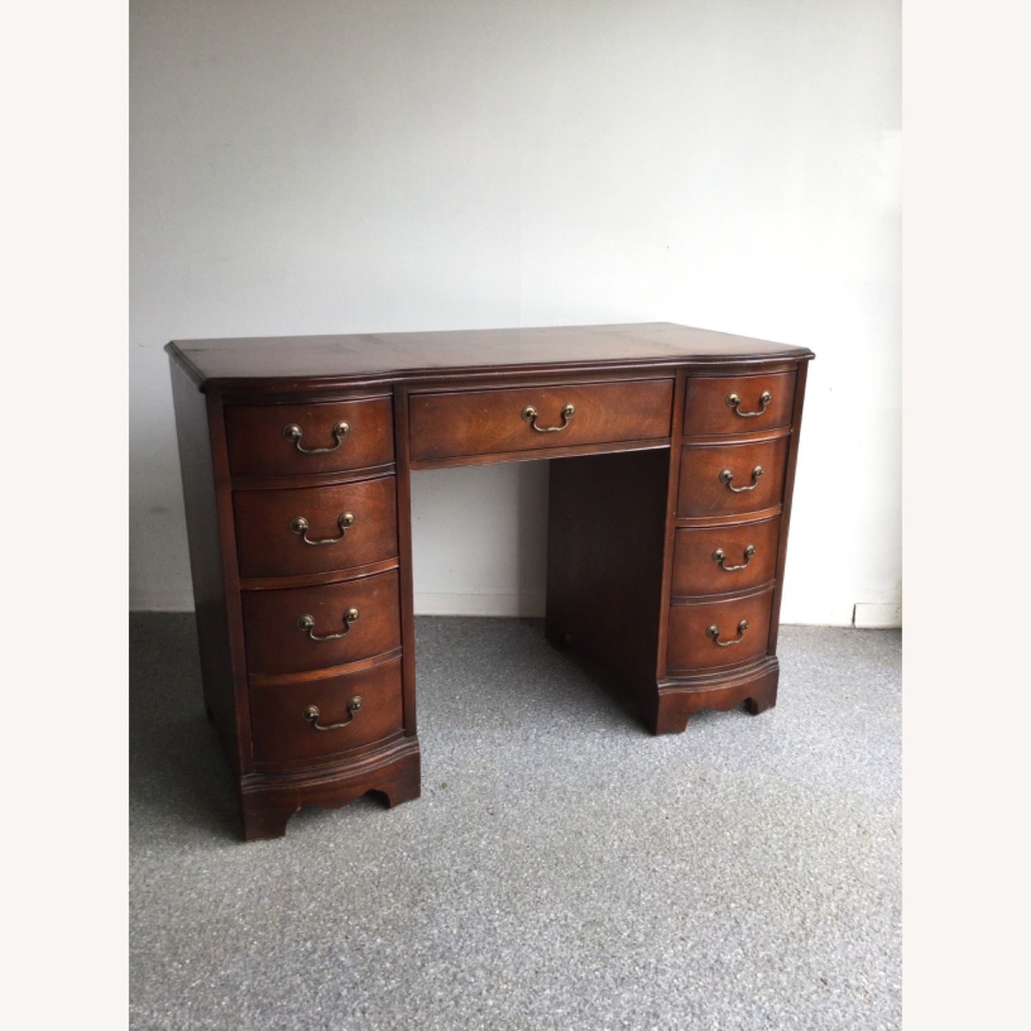 Mid Century Federal Style Writing Desk W 7 Drawers - image-13