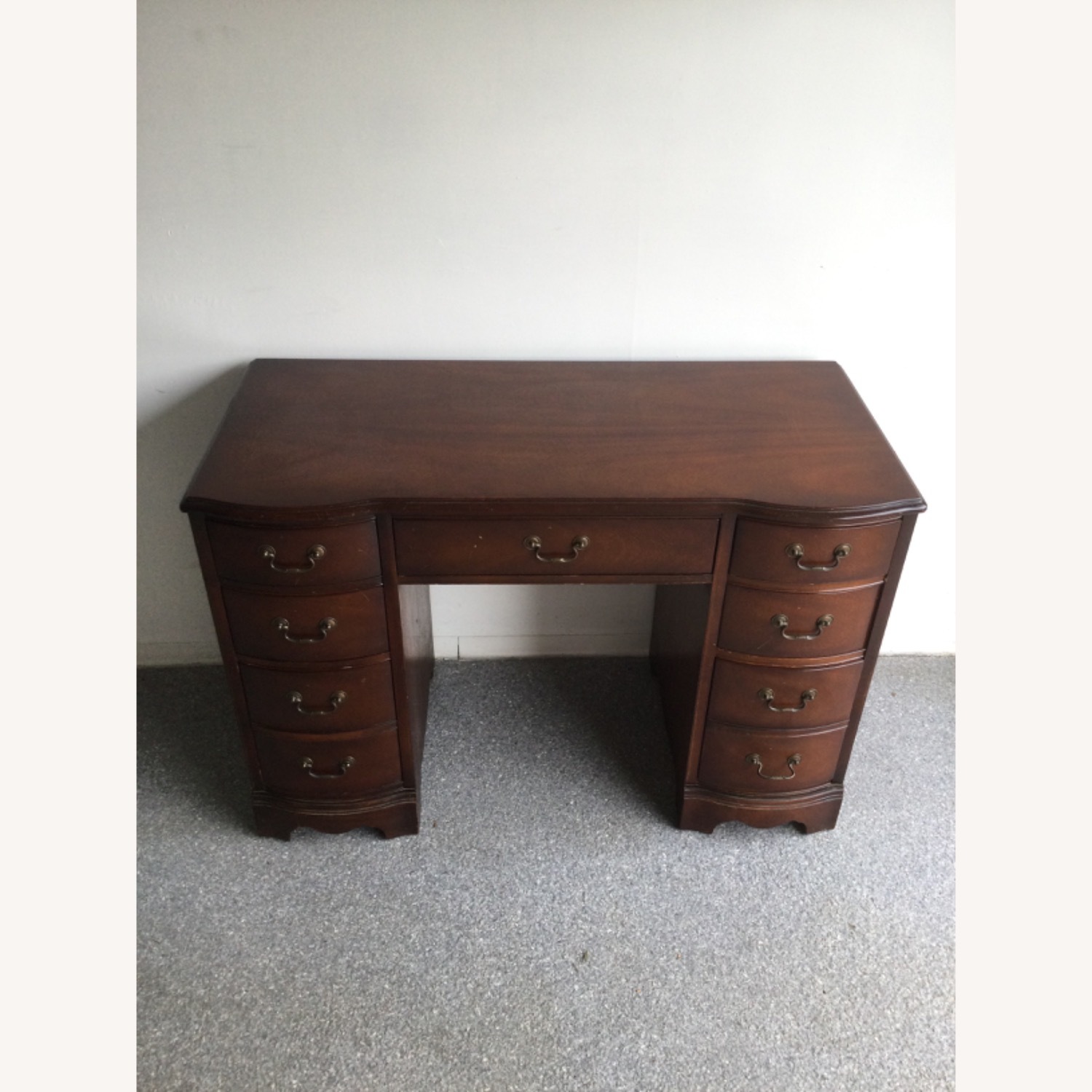 Mid Century Federal Style Writing Desk W 7 Drawers - image-2