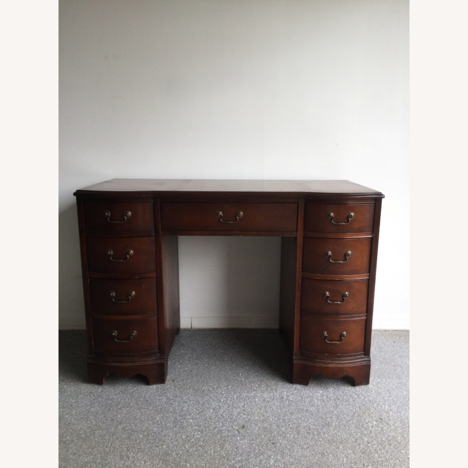 Mid Century Federal Style Writing Desk W 7 Drawers - image-12