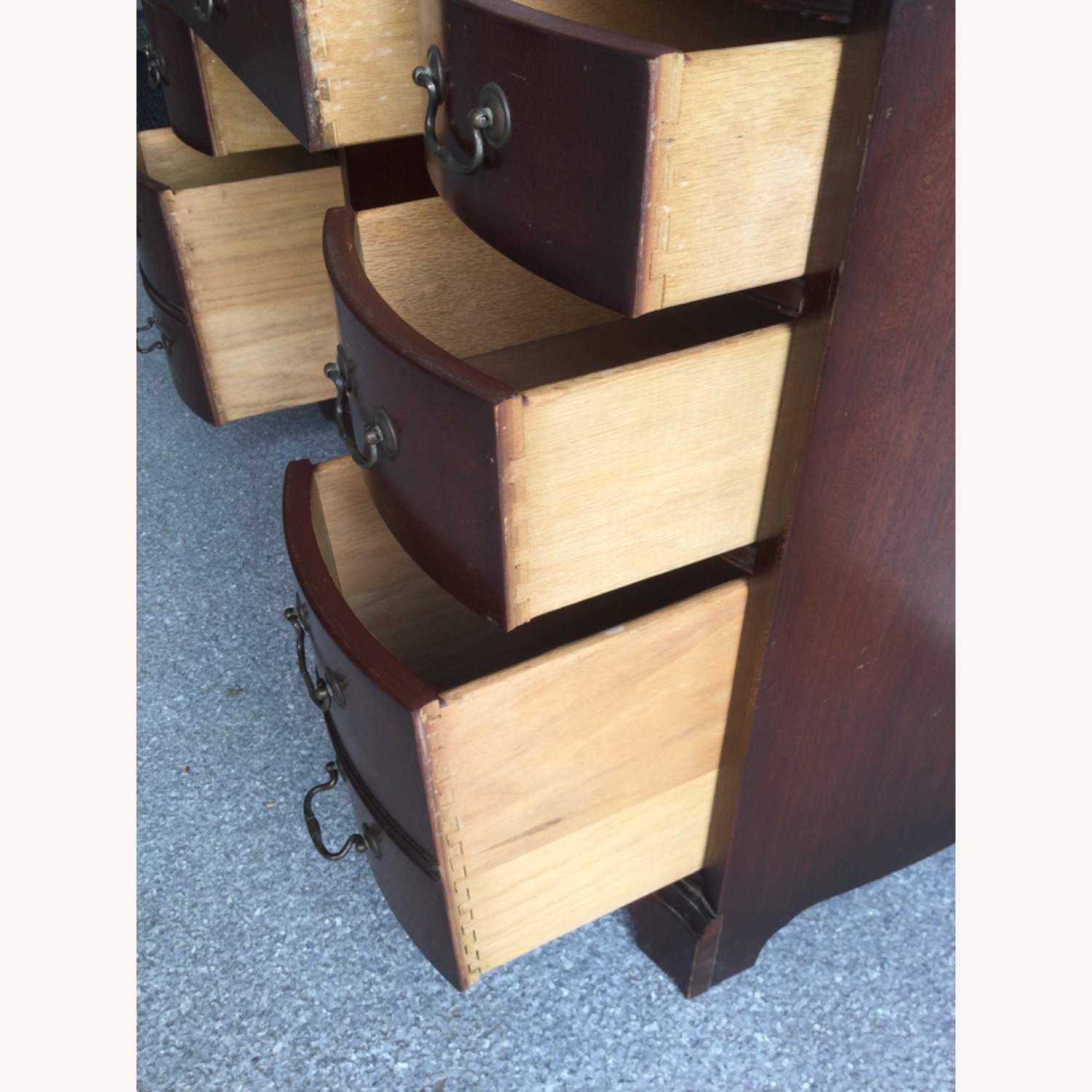 Mid Century Federal Style Writing Desk W 7 Drawers - image-8