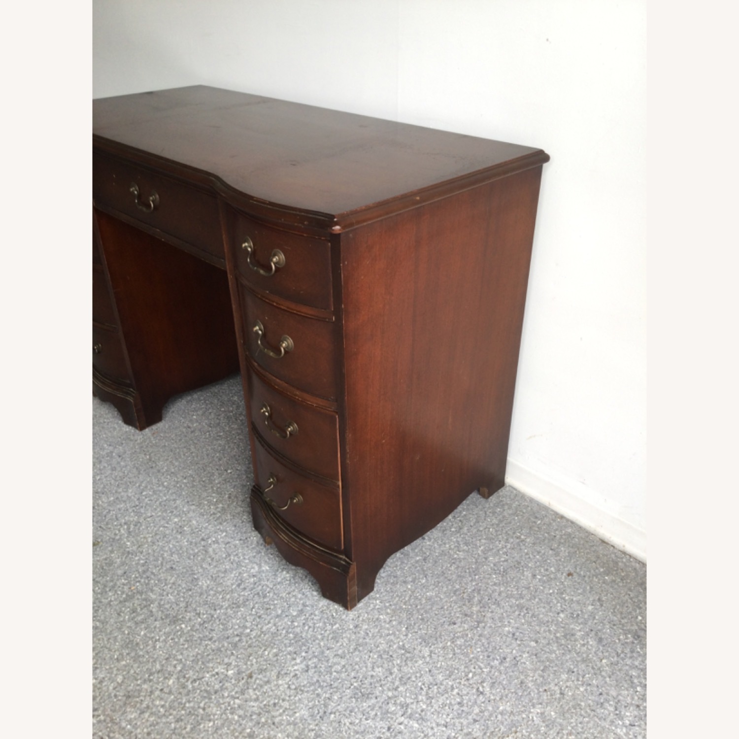 Mid Century Federal Style Writing Desk W 7 Drawers - image-3