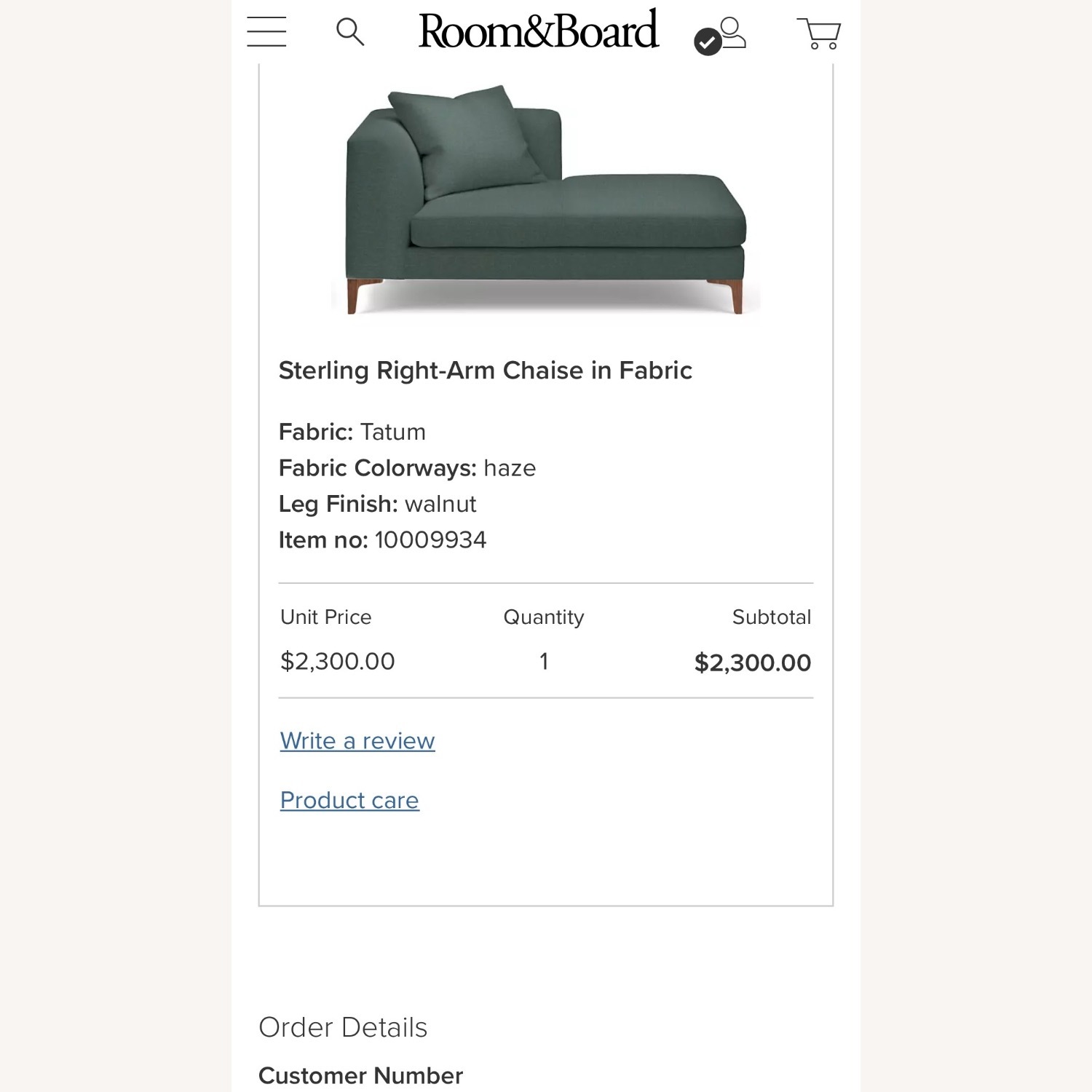 Room & Board Sterling Chaise Lounge - image-7