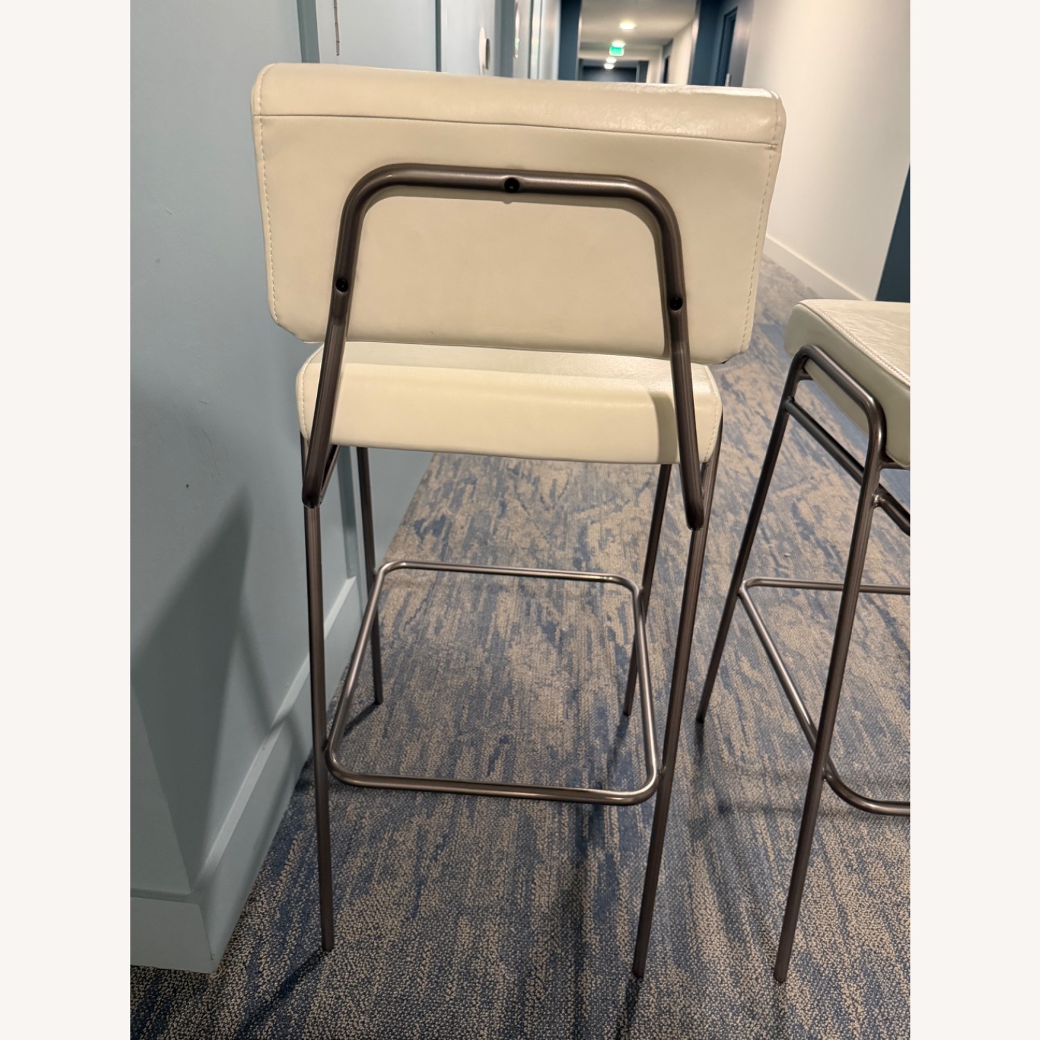 West Elm Wire Frame White Metal Stools - image-3