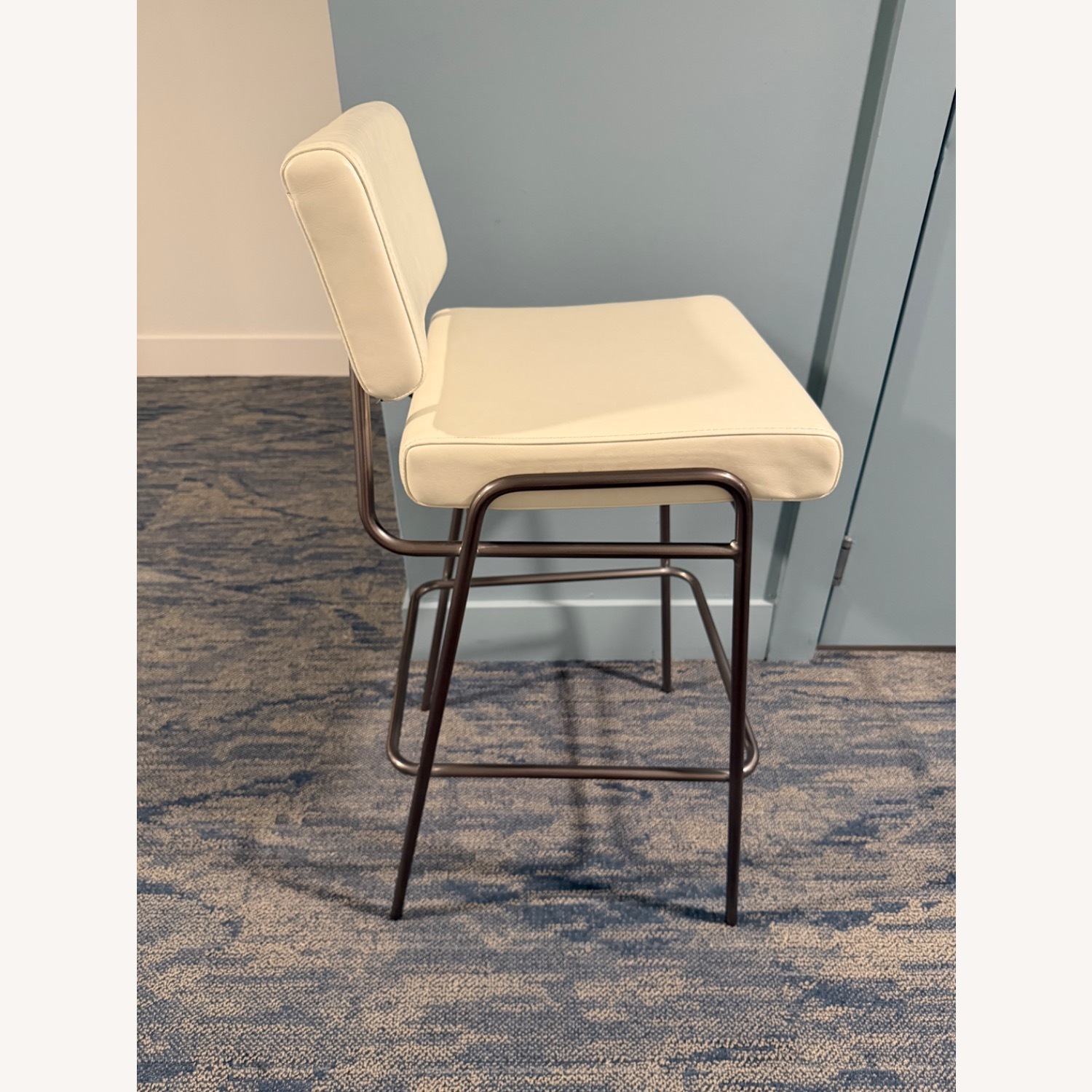 West Elm Wire Frame White Metal Stools - image-4
