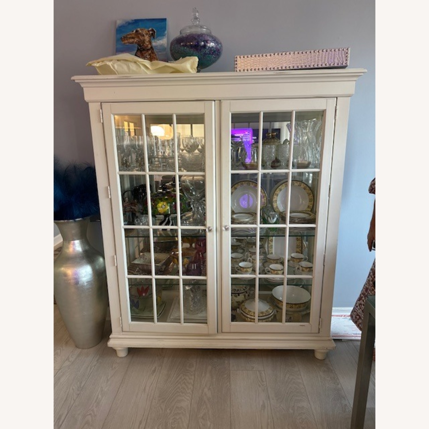 Neiman Marcus White Wood Sideboard China Cabinet - image-1