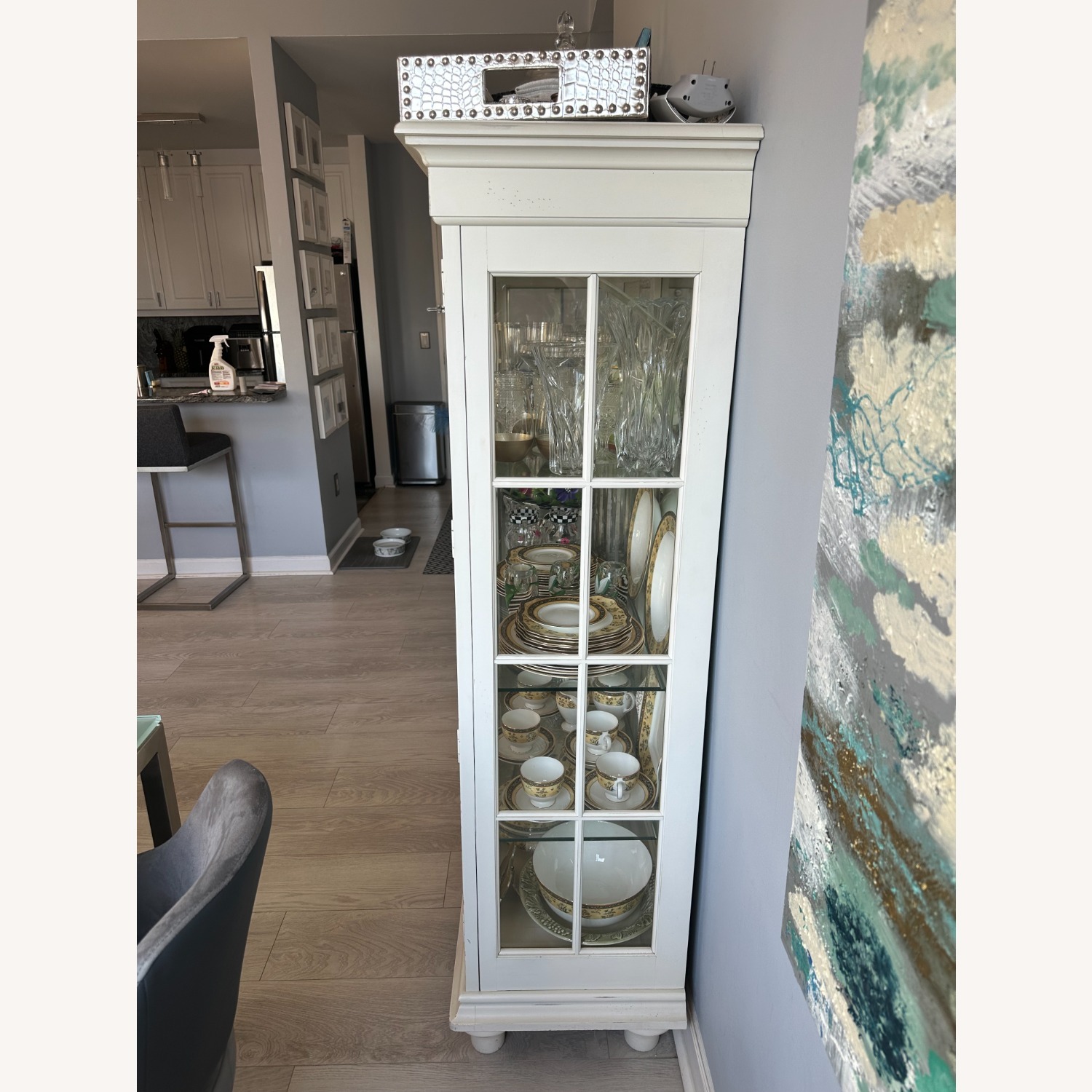 Neiman Marcus White Wood Sideboard China Cabinet - image-2