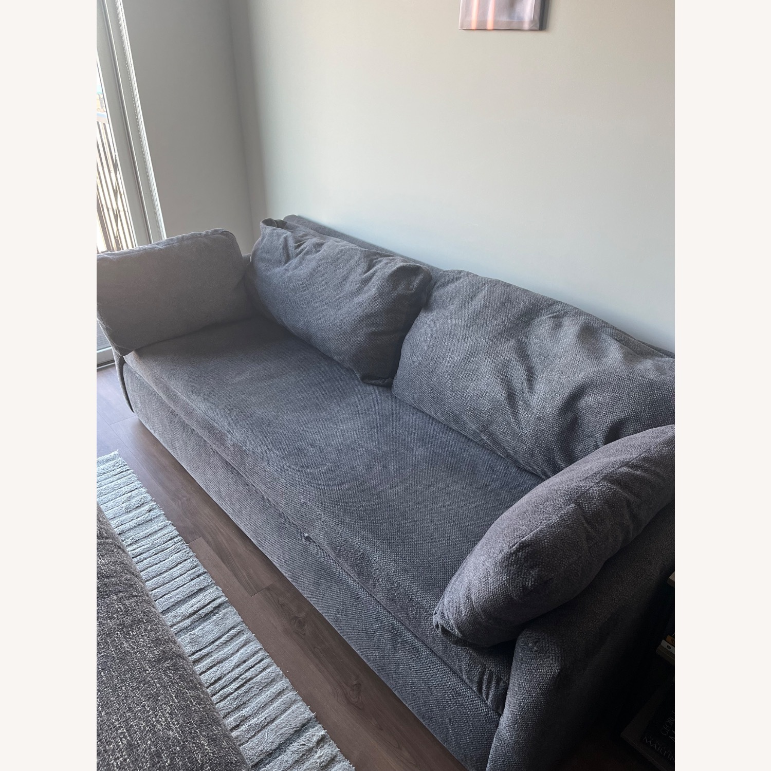 Dark Gray Fabric 3+ Seater Sofa - image-2
