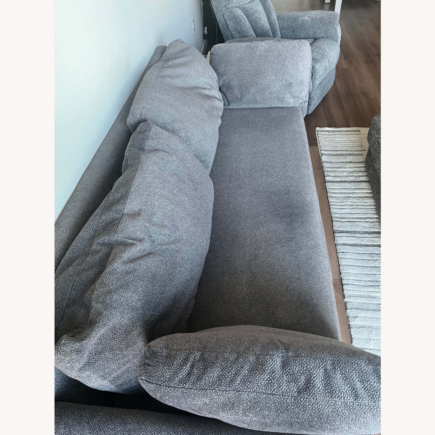 Dark Gray Fabric 3+ Seater Sofa - image-3