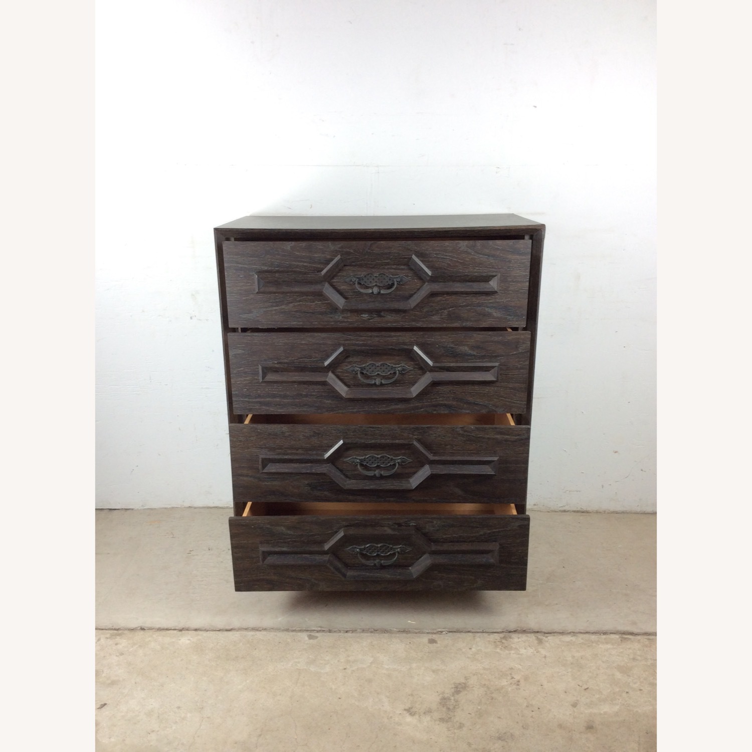 Mid Century Four Drawer Highboy Dresser in Black - image-18