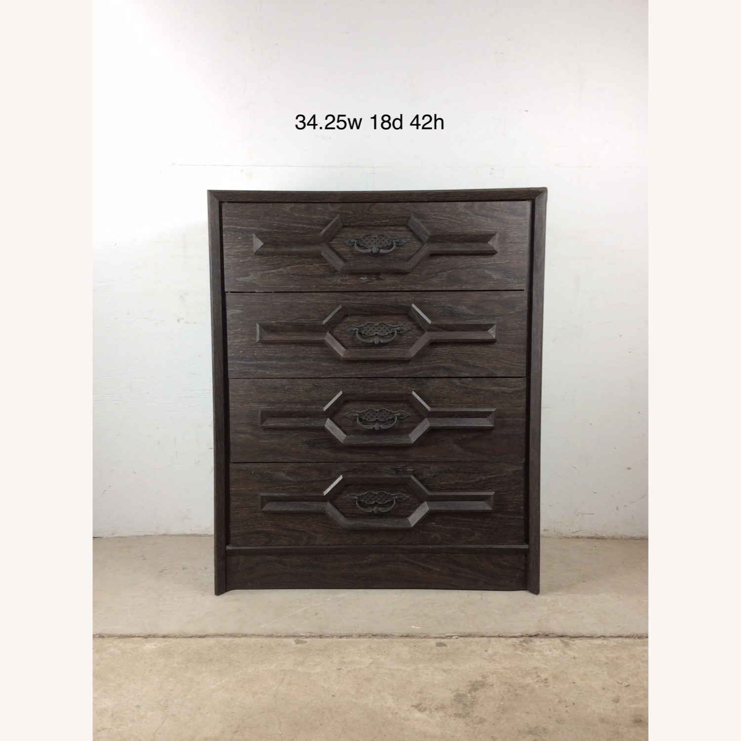 Mid Century Four Drawer Highboy Dresser in Black - image-22