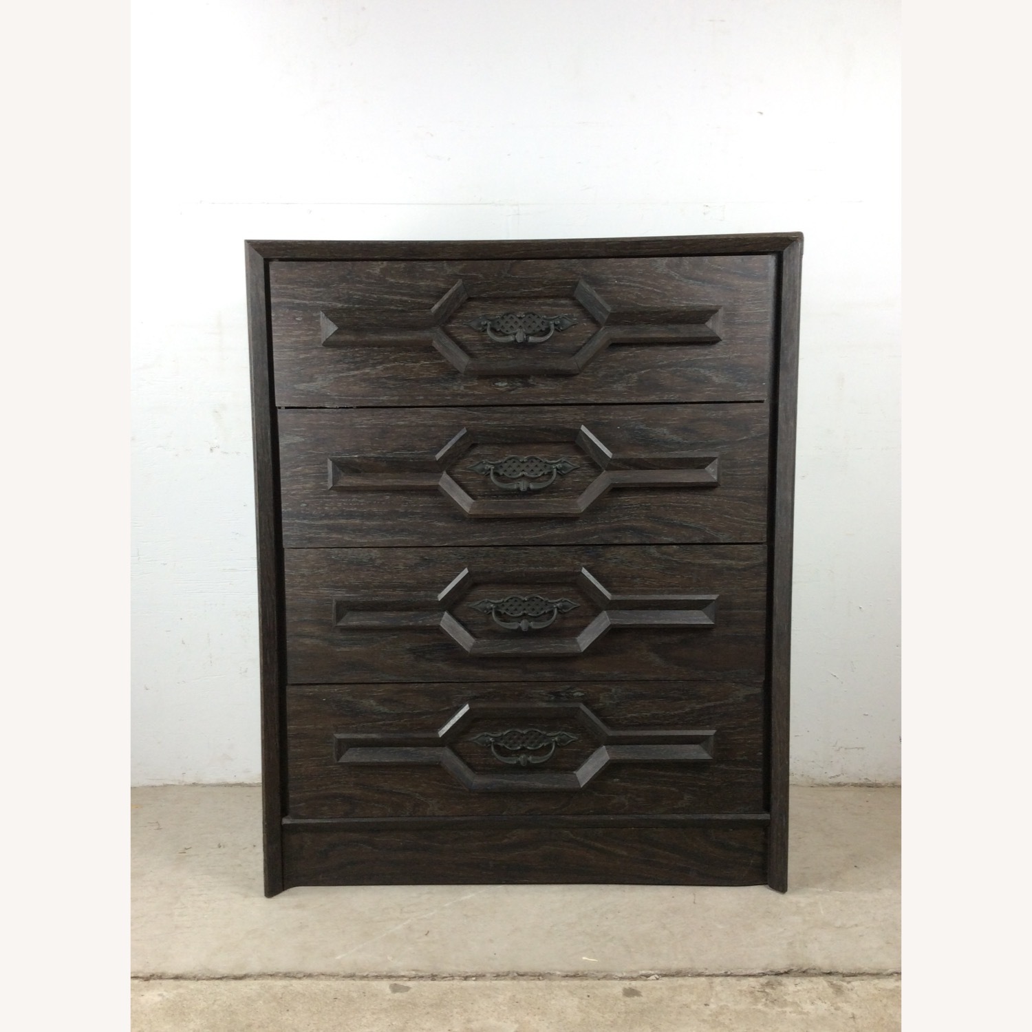 Mid Century Four Drawer Highboy Dresser in Black - image-2