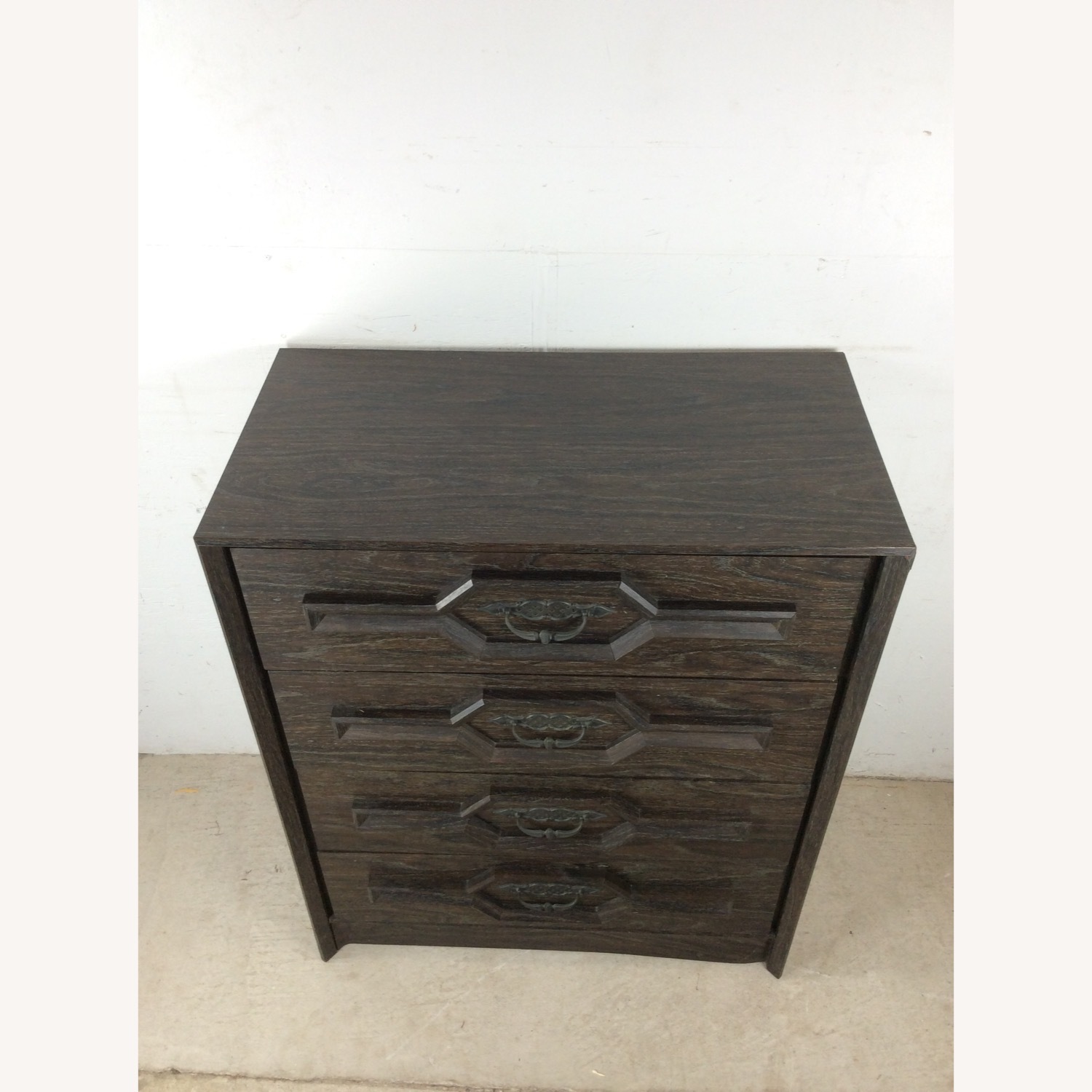 Mid Century Four Drawer Highboy Dresser in Black - image-5