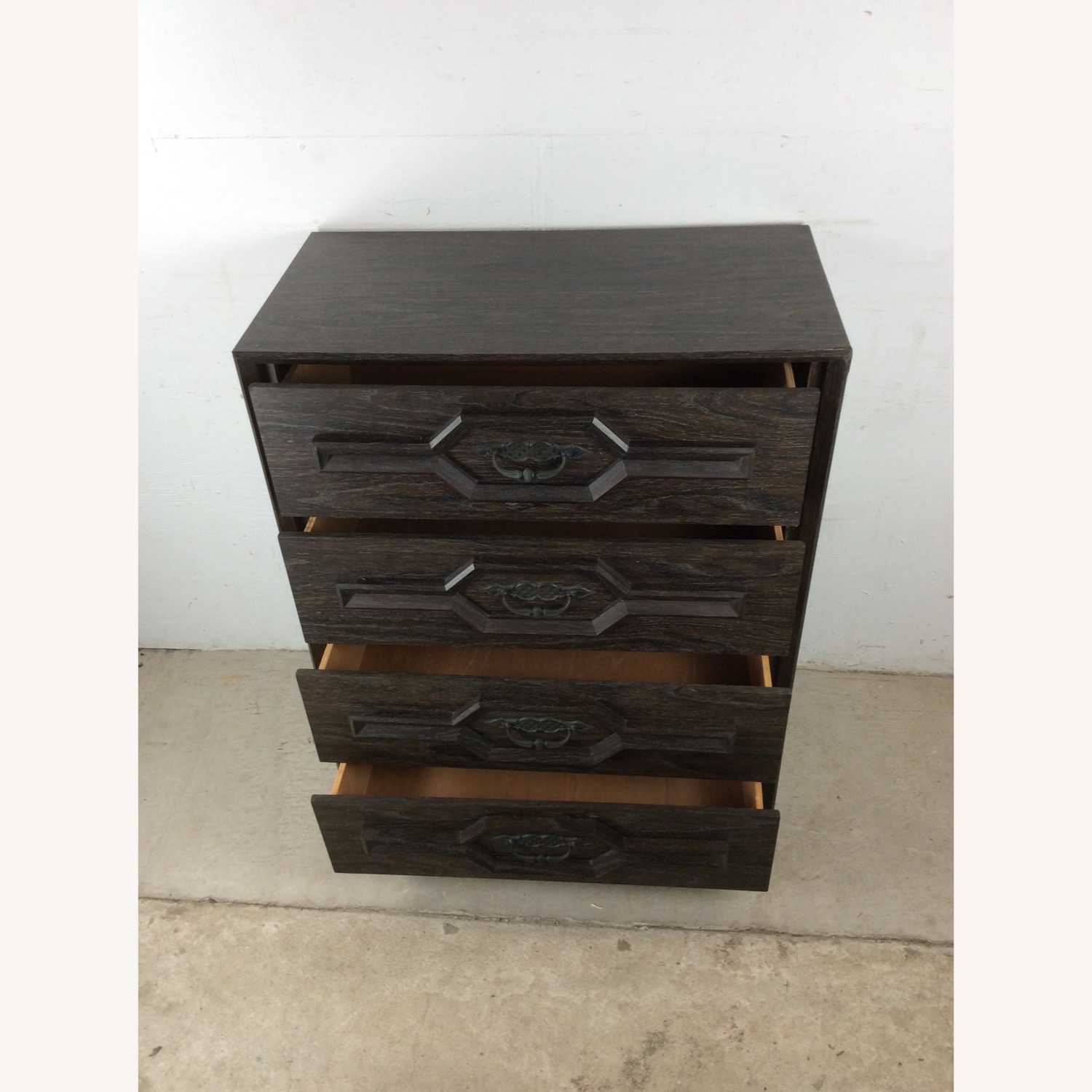 Mid Century Four Drawer Highboy Dresser in Black - image-19