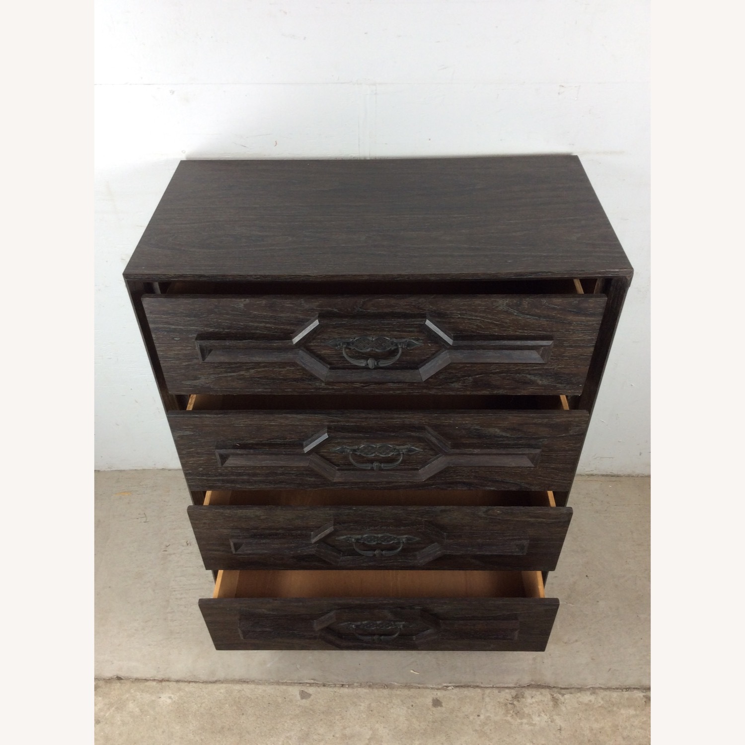 Mid Century Four Drawer Highboy Dresser in Black - image-17