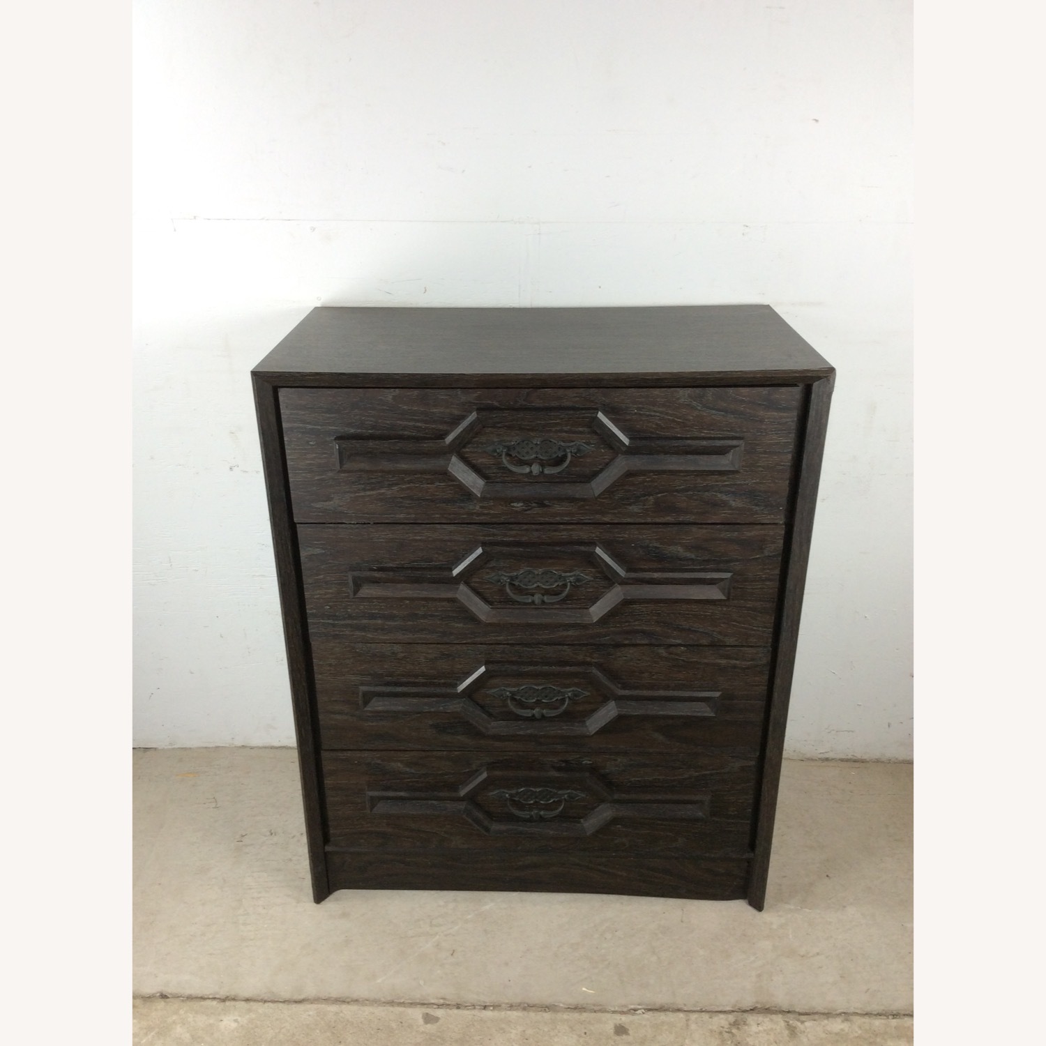 Mid Century Four Drawer Highboy Dresser in Black - image-4