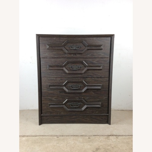 Used Mid Century Four Drawer Highboy Dresser in Black for sale on AptDeco