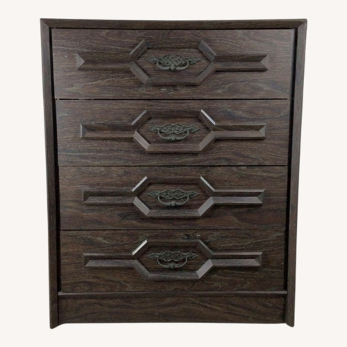 Used Mid Century Four Drawer Highboy Dresser in Black for sale on AptDeco