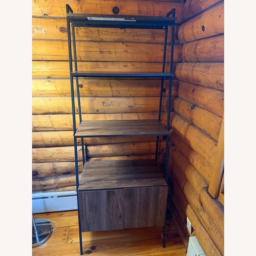 Used Walker Edison Dark Brown Wood Bookcase for sale on AptDeco