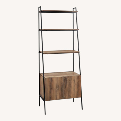 Used Walker Edison Dark Brown Wood Bookcase for sale on AptDeco