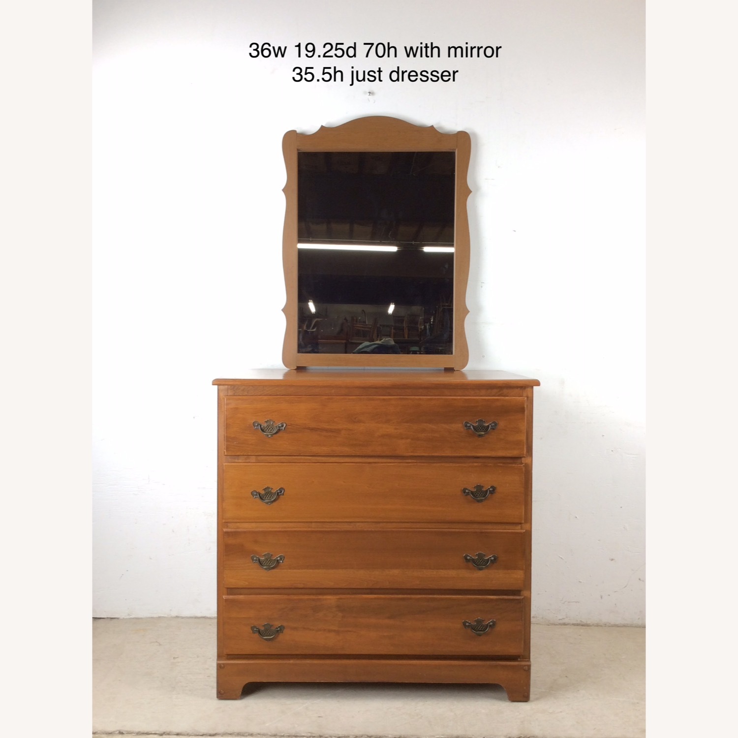 Maple Chest of Four Drawers with Mirror - image-23