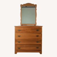 Maple Chest of Four Drawers with Mirror