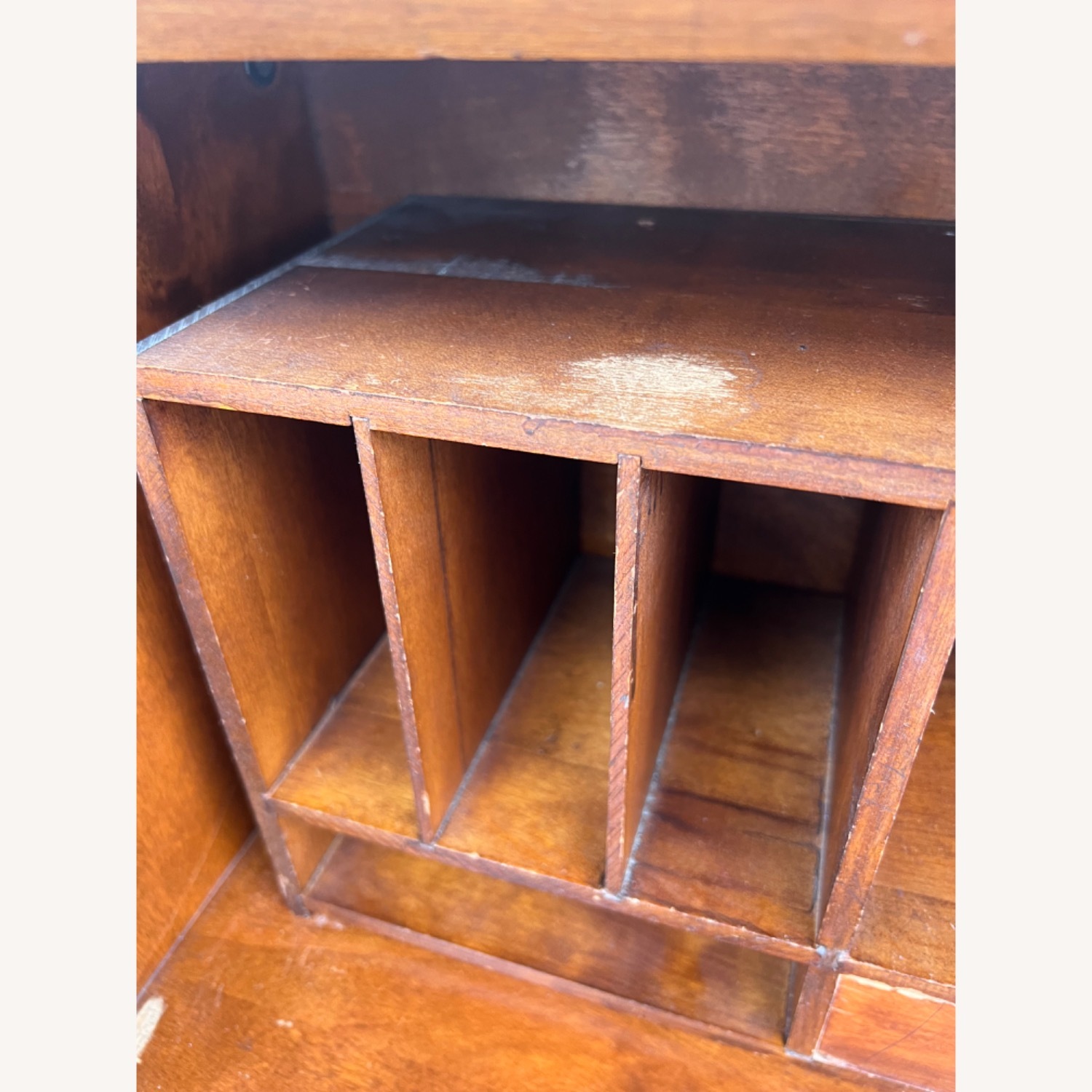 Vintage Drop Front Secretary Desk with 3 Drawers - image-13