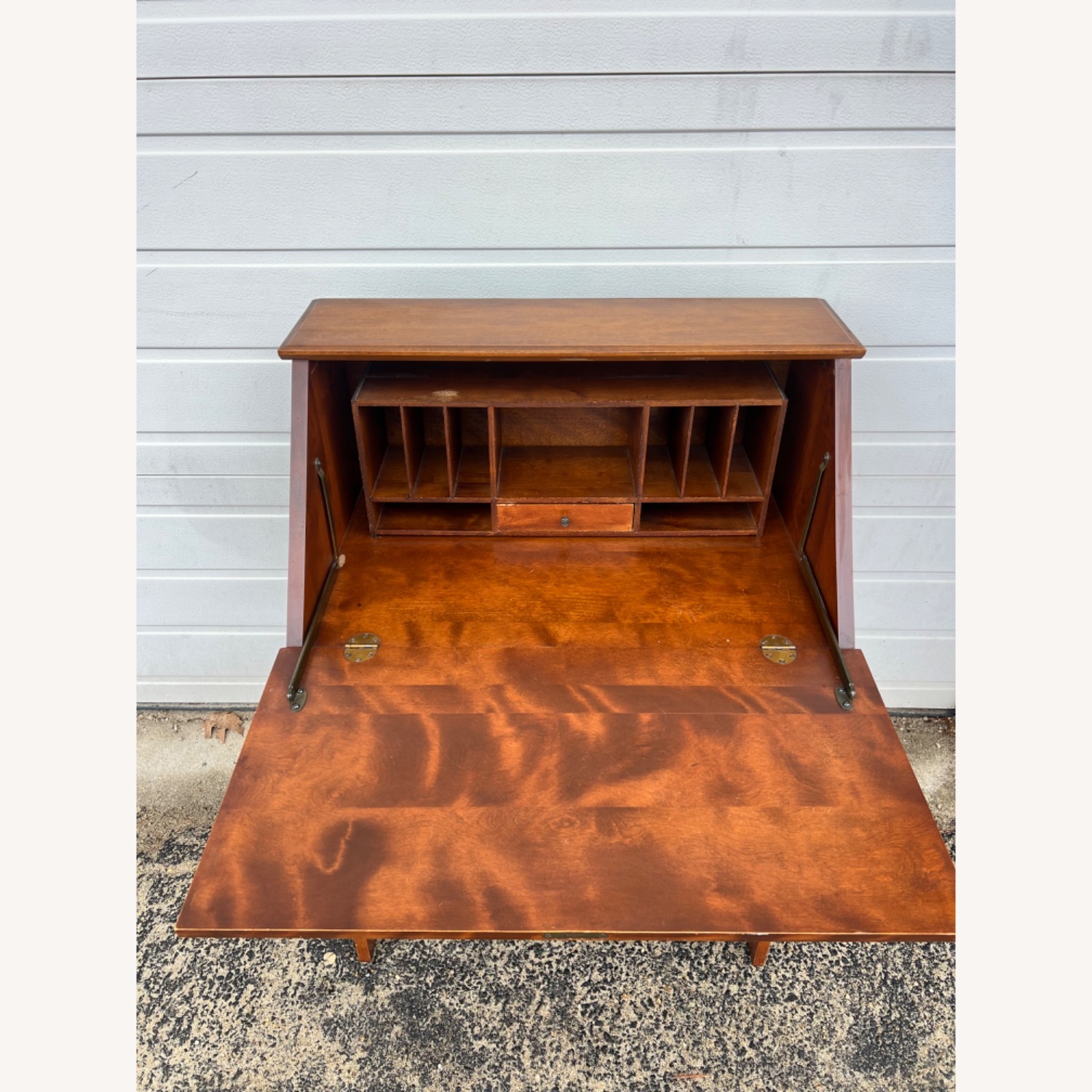 Vintage Drop Front Secretary Desk with 3 Drawers - image-8