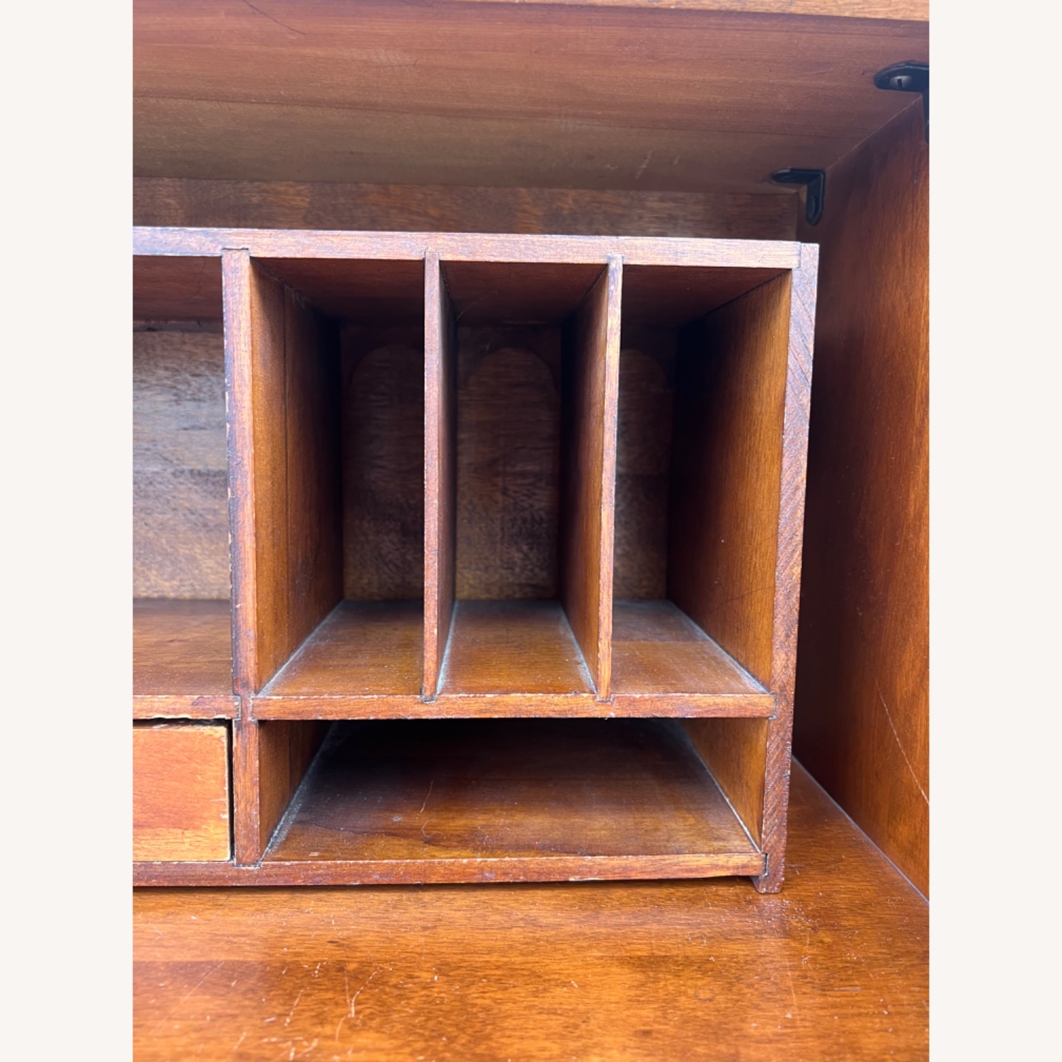 Vintage Drop Front Secretary Desk with 3 Drawers - image-15