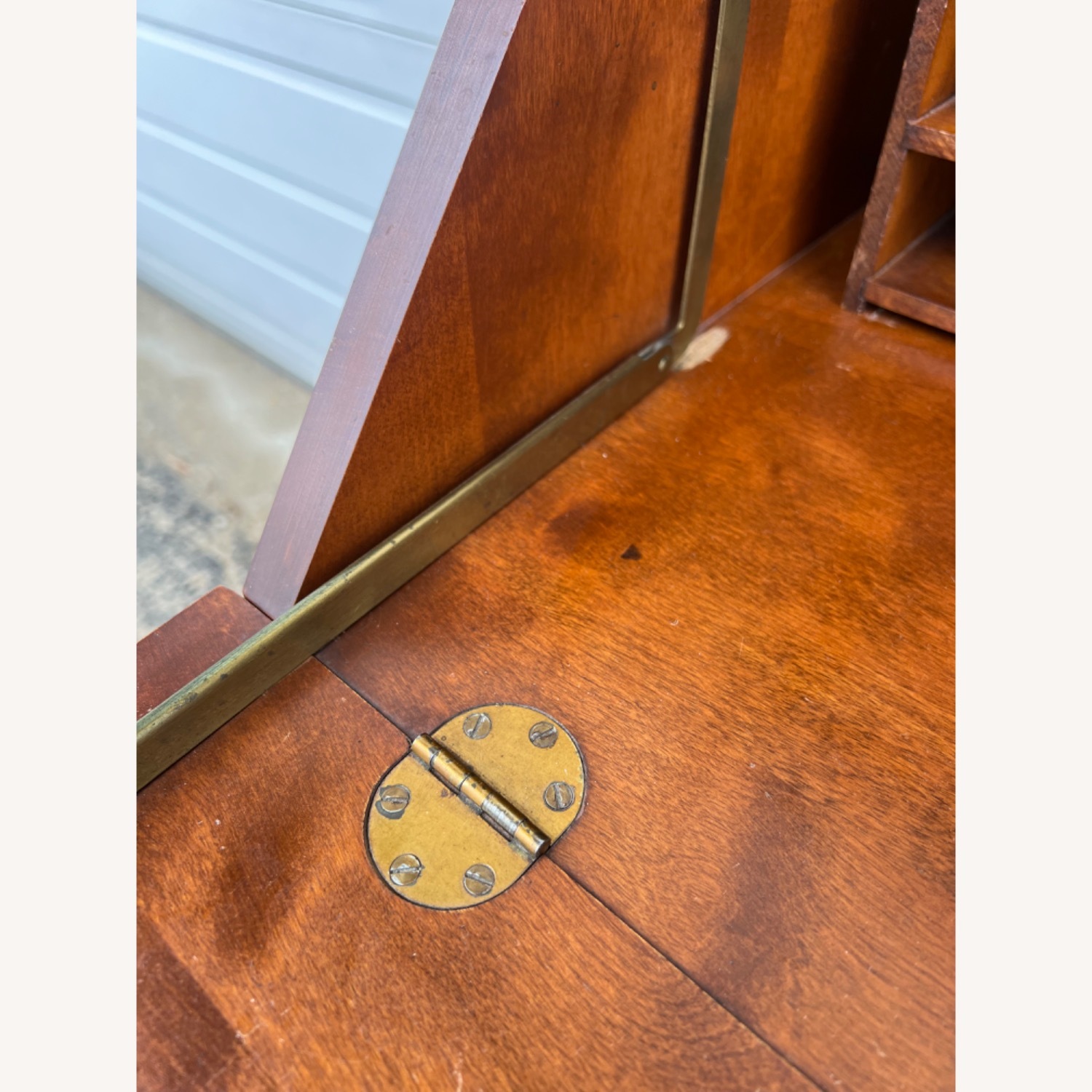 Vintage Drop Front Secretary Desk with 3 Drawers - image-18