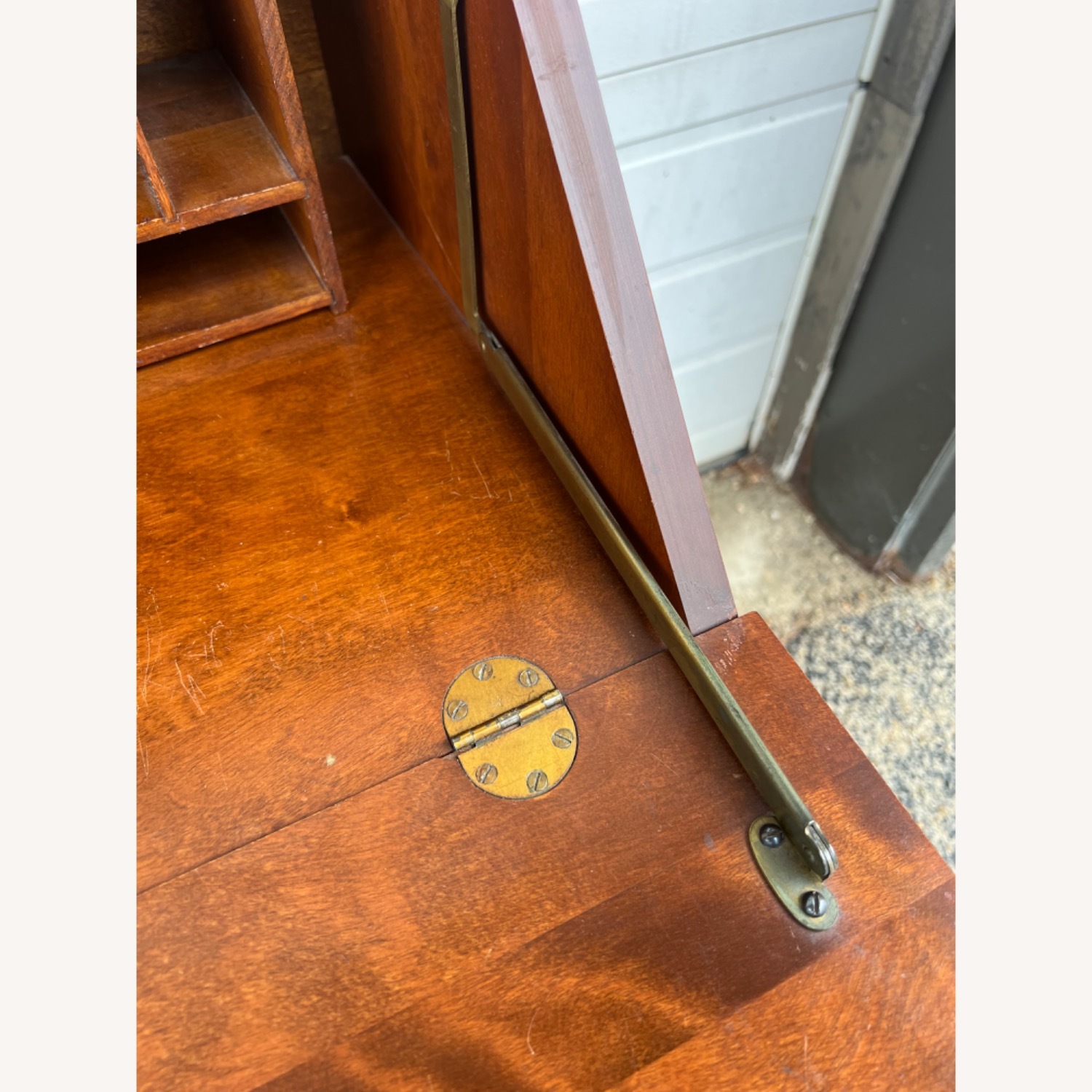 Vintage Drop Front Secretary Desk with 3 Drawers - image-17