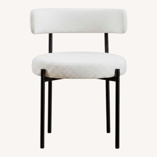 Used Amazon White Boucle Dining Chairs for sale on AptDeco