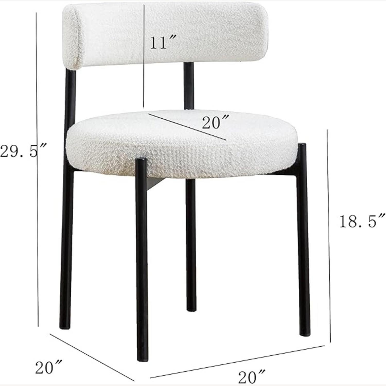Amazon White Boucle Dining Chairs - image-4