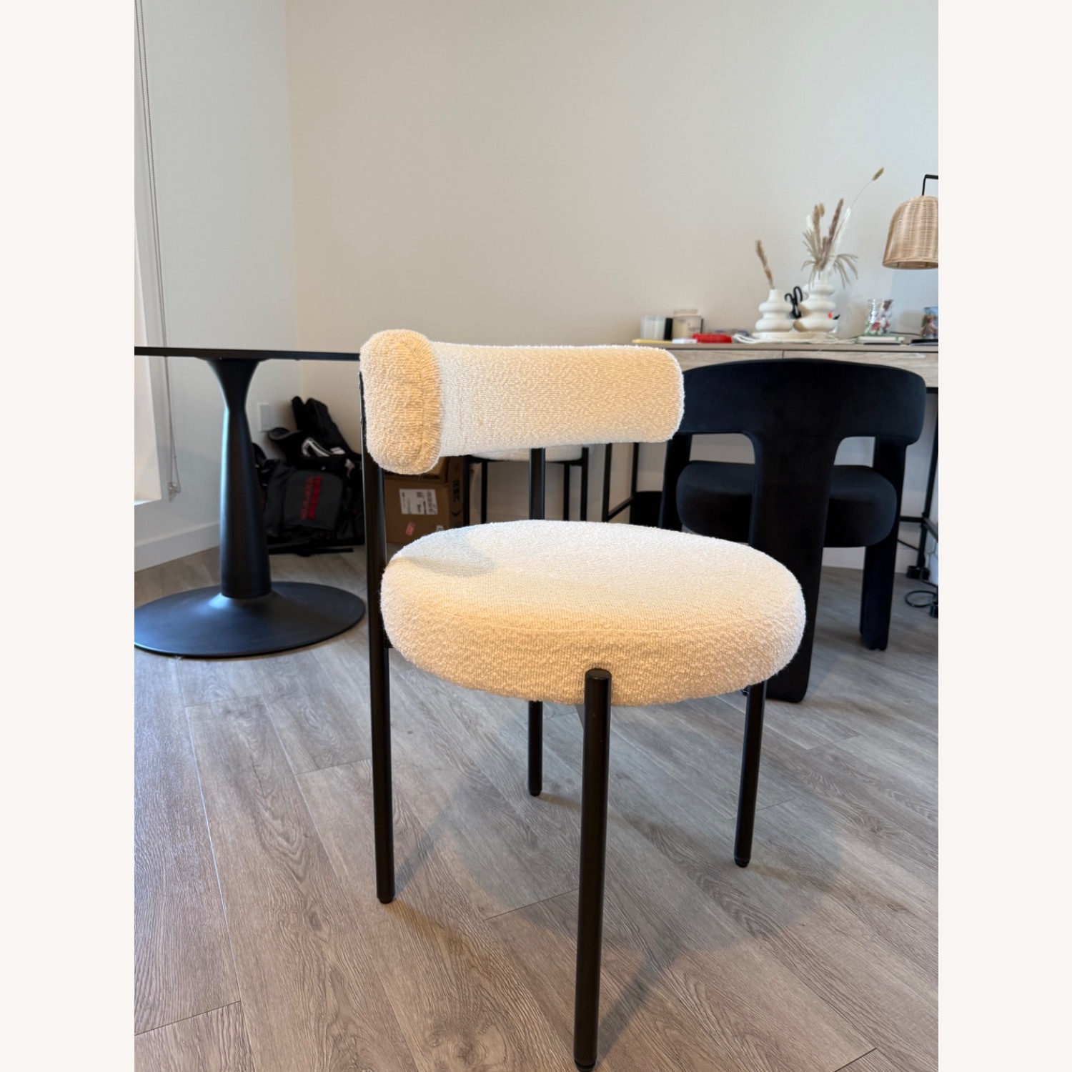 Amazon White Boucle Dining Chairs - image-3